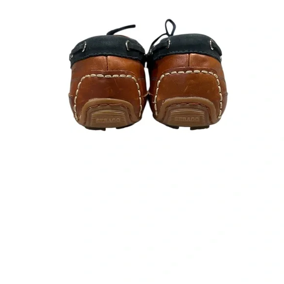 Sebago Bala Brown Leather Oiled Waxed Slip-on Loafers Shoes - Picture 4 of 5